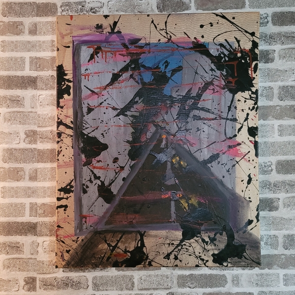 Abstract Mixed Media City Street Painting